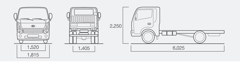 Kích thước cơ bản xe tải Tera 230