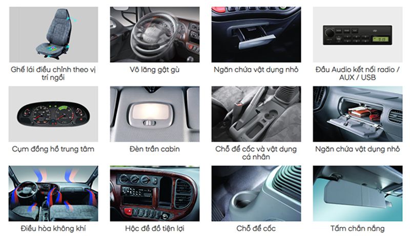 Tiện ích nội thất Hyundai HD110S