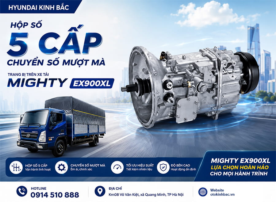 Hộp số sàn 5 cấp trên Mighty EX900XL