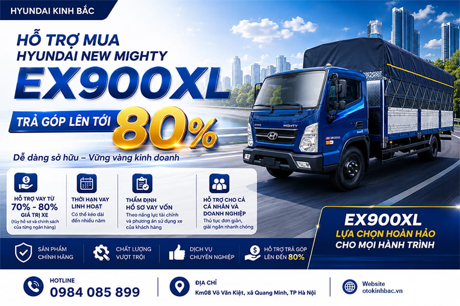 Mua trả góp Xe tải Mighty EX900XL