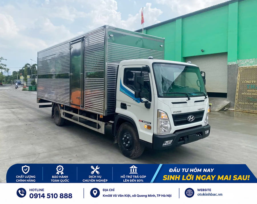 Xe tải Mighty EX900XL thùng kín trọng tải 5 tấn